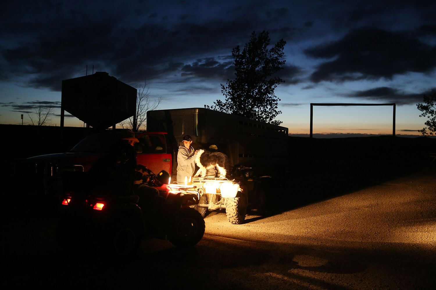 The family uses a combination of vehicles, ATVs and horses